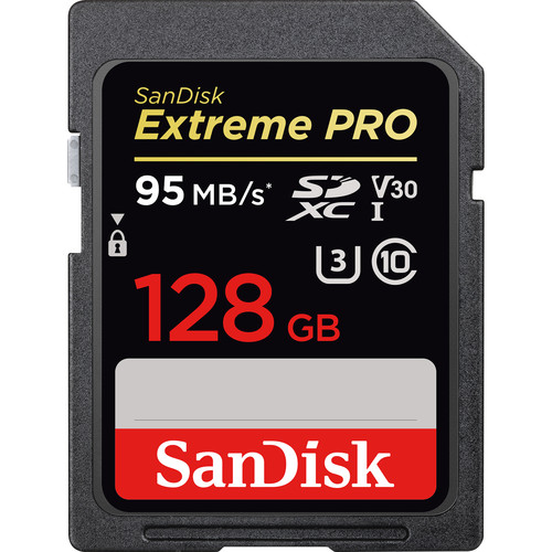 SanDisk 128GB Extreme PRO UHS-I SDXC Memory Card V30/ 95Mbs